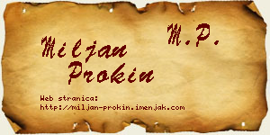 Miljan Prokin vizit kartica